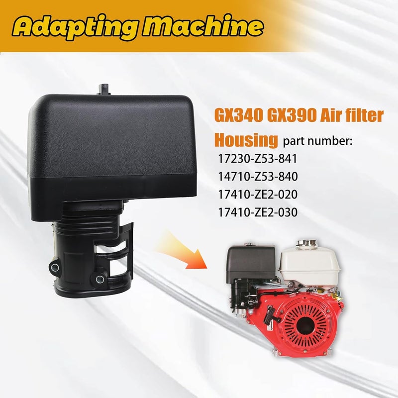 KIKITE GX390 Air Filter Housing Box Compatible with Honda GX340 GX390 Air Cleaner Cover 11hp 13hp Engine Replace Parts with Air Filter Element 17410-ZE2-020 17230-Z53-841 - Image 3